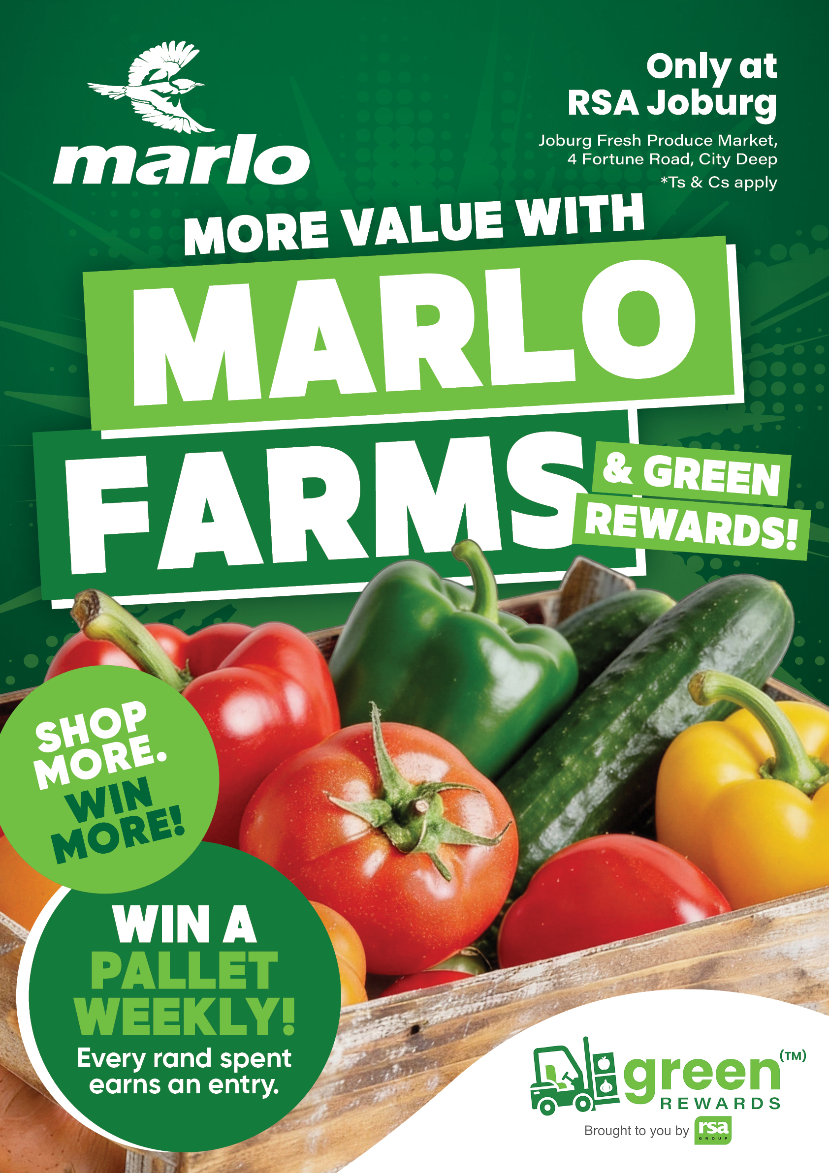 Promotion poster for Marlo Farms Win A Pallet